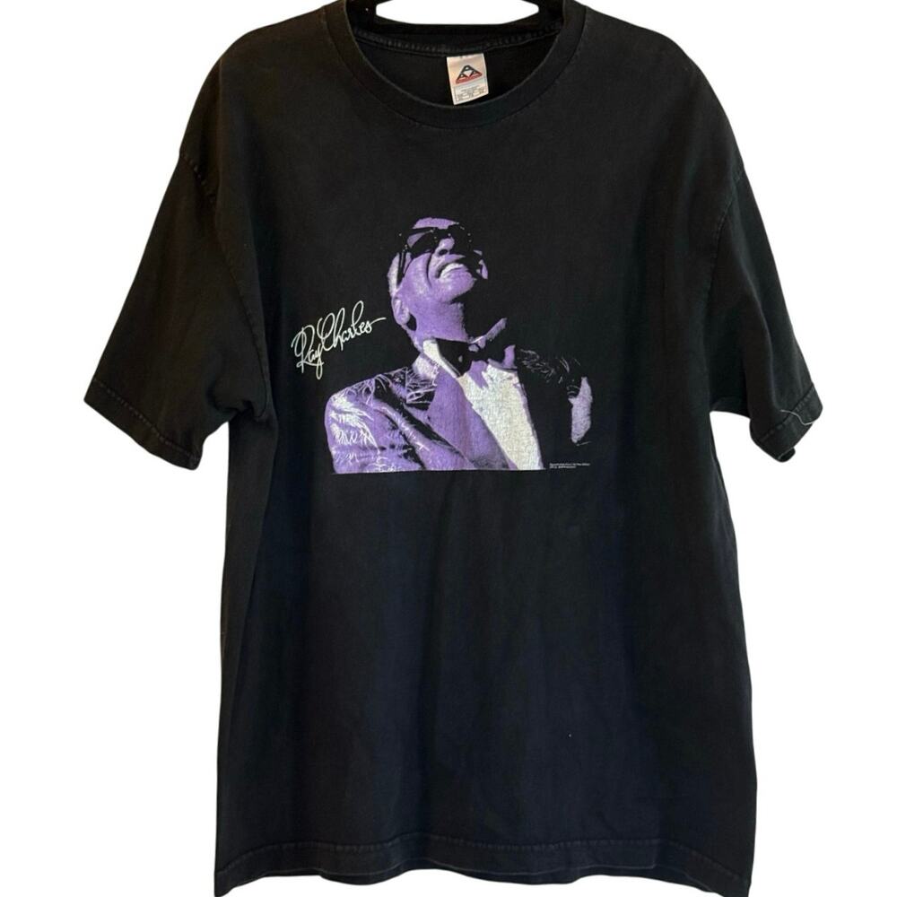 Vintage 90s Ray Charles 1999 Blues and Jazz Pianist and Singer Shirt Adult XL